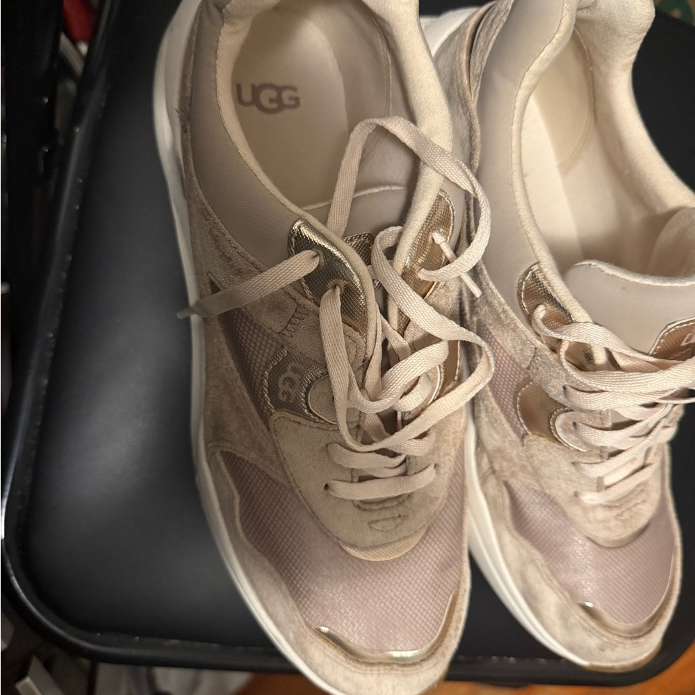 UGG Women's Cream and Tan Sneakers